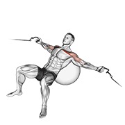 ท่า Cable Incline Fly (on Stability Ball)