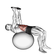 ท่า Weighted Overhead Crunch (on Stability Ball)