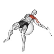 ท่า Cable One Arm Fly On Exercise Ball