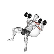 ท่า Dumbbell Incline Press On Exercise Ball