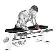 ท่า Barbell Palms Up Wrist Curl Over A Bench
