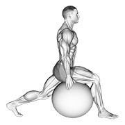 ท่า Exercise Ball Hip Flexor Stretch