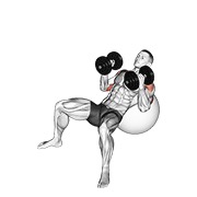 ท่า Dumbbell Incline Hammer Press On Exercise Ball