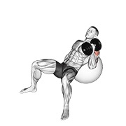 ท่า Dumbbell Incline One Arm Hammer Press On Exercise Ball