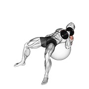 ท่า Dumbbell One Arm Hammer Press On Exercise Ball