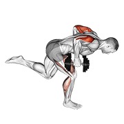ท่า Dumbbell Tricep Kickback With Stork Stance