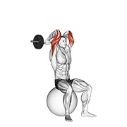 ท่า Ez Bar French Press On Exercise Ball