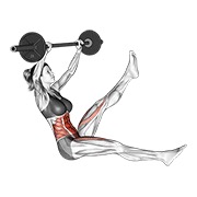 ท่า Barbell Sitted Alternate Leg Raise (female)