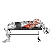 ท่า Ez Bar Lying Bent Arms Pullover