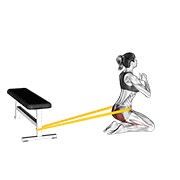 ท่า Resistance Band Hip Thrusts On Knees (female)