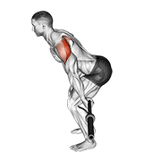 ภาพเคลื่อนไหวสาธิตท่า Barbell Skier เน้นกล้ามเนื้อไหล่ (เดลทอยด์)