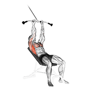 ภาพเคลื่อนไหวสาธิตท่า Cable Incline Pushdown เน้นกล้ามเนื้อปีกหลัง (แลตส์)