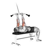 ภาพเคลื่อนไหวสาธิตท่า Cable Lying Close-grip Curl เน้นกล้ามเนื้อกล้ามเนื้อหน้าแขน (ไบเซปส์)