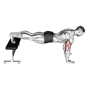 ภาพเคลื่อนไหวสาธิตท่า Decline Push-up เน้นกล้ามเนื้อกล้ามเนื้อหน้าอก