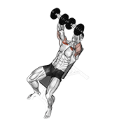 ภาพเคลื่อนไหวสาธิตท่า Dumbbell Incline Bench Press เน้นกล้ามเนื้อกล้ามเนื้อหน้าอก