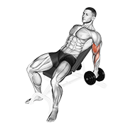 ภาพเคลื่อนไหวสาธิตท่า Dumbbell Incline Hammer Curl เน้นกล้ามเนื้อกล้ามเนื้อหน้าแขน (ไบเซปส์)