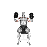 ภาพเคลื่อนไหวสาธิตท่า Dumbbell Incline Hammer Press เน้นกล้ามเนื้อกล้ามเนื้อหน้าอก