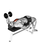 ภาพเคลื่อนไหวสาธิตท่า Dumbbell Lying One Arm Press V. 2 เน้นกล้ามเนื้อกล้ามเนื้อหน้าอก