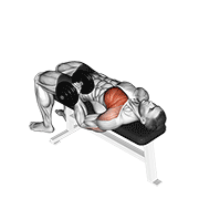ภาพเคลื่อนไหวสาธิตท่า Dumbbell Lying One Arm Press เน้นกล้ามเนื้อกล้ามเนื้อหน้าอก