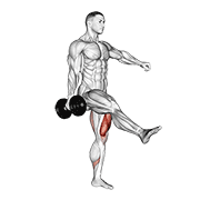 ภาพเคลื่อนไหวสาธิตท่า Dumbbell Single Leg Squat เน้นกล้ามเนื้อกล้ามเนื้อก้น