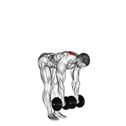 ภาพเคลื่อนไหวสาธิตท่า Dumbbell Straight Leg Deadlift เน้นกล้ามเนื้อกล้ามเนื้อก้น