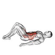 ภาพเคลื่อนไหวสาธิตท่า Hip Raise (bent Knee) เน้นกล้ามเนื้อหน้าท้อง