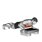 ภาพเคลื่อนไหวสาธิตท่า Incline Push-up เน้นกล้ามเนื้อกล้ามเนื้อหน้าอก