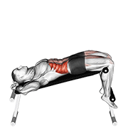 ภาพเคลื่อนไหวสาธิตท่า Incline Twisting Sit-up เน้นกล้ามเนื้อหน้าท้อง