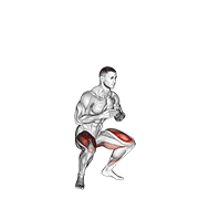 ภาพเคลื่อนไหวสาธิตท่า Jump Squat เน้นกล้ามเนื้อกล้ามเนื้อก้น