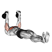 ภาพเคลื่อนไหวสาธิตท่า Kettlebell Alternating Press On Floor เน้นกล้ามเนื้อกล้ามเนื้อหน้าอก