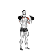 ภาพเคลื่อนไหวสาธิตท่า Kettlebell Alternating Press เน้นกล้ามเนื้อไหล่ (เดลทอยด์)