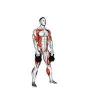ภาพเคลื่อนไหวสาธิตท่า Kettlebell Double Snatch เน้นกล้ามเนื้อไหล่ (เดลทอยด์)