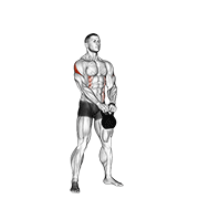 ภาพเคลื่อนไหวสาธิตท่า Kettlebell Pirate Supper Legs เน้นกล้ามเนื้อไหล่ (เดลทอยด์)