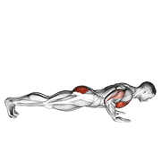 ภาพเคลื่อนไหวสาธิตท่า Outside Leg Kick Push-up เน้นกล้ามเนื้อกล้ามเนื้อก้น