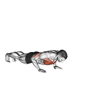 ภาพเคลื่อนไหวสาธิตท่า Raise Single Arm Push-up เน้นกล้ามเนื้อกล้ามเนื้อหน้าอก