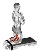 ภาพเคลื่อนไหวสาธิตท่า Self Assisted Inverse Leg Curl (on Floor) เน้นกล้ามเนื้อต้นขาด้านหลัง (แฮมสตริง)