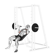 ภาพเคลื่อนไหวสาธิตท่า Smith Incline Reverse-grip Press เน้นกล้ามเนื้อกล้ามเนื้อหน้าอก