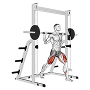 ภาพเคลื่อนไหวสาธิตท่า Smith Sprint Lunge เน้นกล้ามเนื้อกล้ามเนื้อก้น