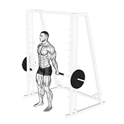 ภาพเคลื่อนไหวสาธิตท่า Smith Standing Back Wrist Curl เน้นกล้ามเนื้อแขนท่อนล่าง