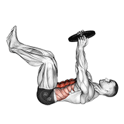 ภาพเคลื่อนไหวสาธิตท่า Weighted Crunch เน้นกล้ามเนื้อหน้าท้อง