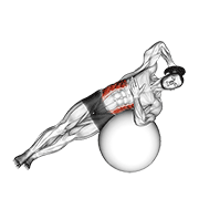 ภาพเคลื่อนไหวสาธิตท่า Weighted Side Bend (on Stability Ball) เน้นกล้ามเนื้อหน้าท้อง