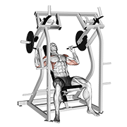 ภาพเคลื่อนไหวสาธิตท่า Lever Shoulder Press V. 2 เน้นกล้ามเนื้อไหล่ (เดลทอยด์)