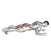 ภาพเคลื่อนไหวสาธิตท่า Butt-ups เน้นกล้ามเนื้อหน้าท้อง