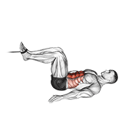 ภาพเคลื่อนไหวสาธิตท่า Cable Reverse Crunch เน้นกล้ามเนื้อหน้าท้อง