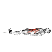 ภาพเคลื่อนไหวสาธิตท่า Band Jack Knife Sit-up เน้นกล้ามเนื้อหน้าท้อง