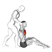 ภาพเคลื่อนไหวสาธิตท่า Behind Head Chest Stretch เน้นกล้ามเนื้อกล้ามเนื้อหน้าอก