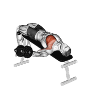 ภาพเคลื่อนไหวสาธิตท่า Dumbbell Decline One Arm Fly เน้นกล้ามเนื้อกล้ามเนื้อหน้าอก