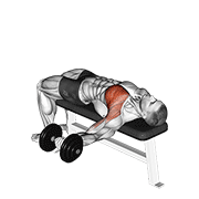 ภาพเคลื่อนไหวสาธิตท่า Dumbbell One Arm Bench Fly เน้นกล้ามเนื้อกล้ามเนื้อหน้าอก