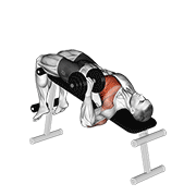ภาพเคลื่อนไหวสาธิตท่า Dumbbell One Arm Decline Chest Press เน้นกล้ามเนื้อกล้ามเนื้อหน้าอก