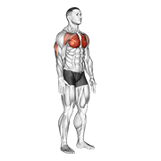 ภาพเคลื่อนไหวสาธิตท่า Isometric Chest Squeeze เน้นกล้ามเนื้อกล้ามเนื้อหน้าอก